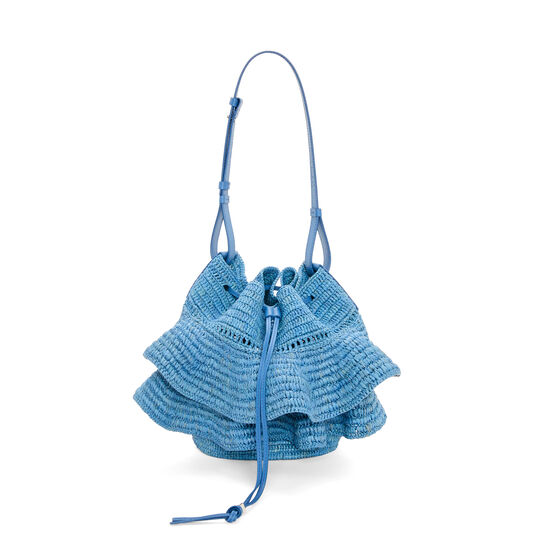 Balloon Ruffles bag in raffia 