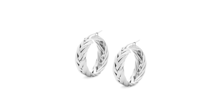 Braided hoop earrings in sterling silver
