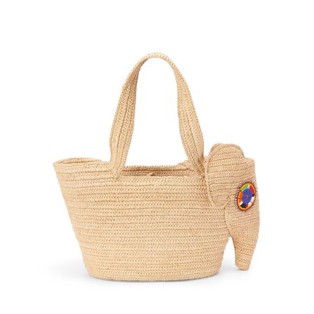 Kleine Elephant Basket Tasche aus Raffiabast