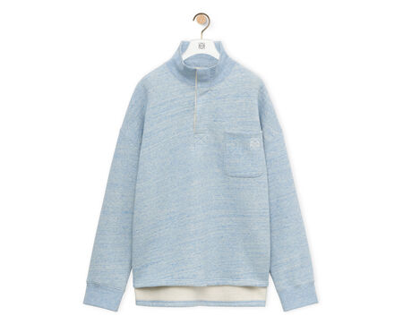 High neck sweatshirt in cotton