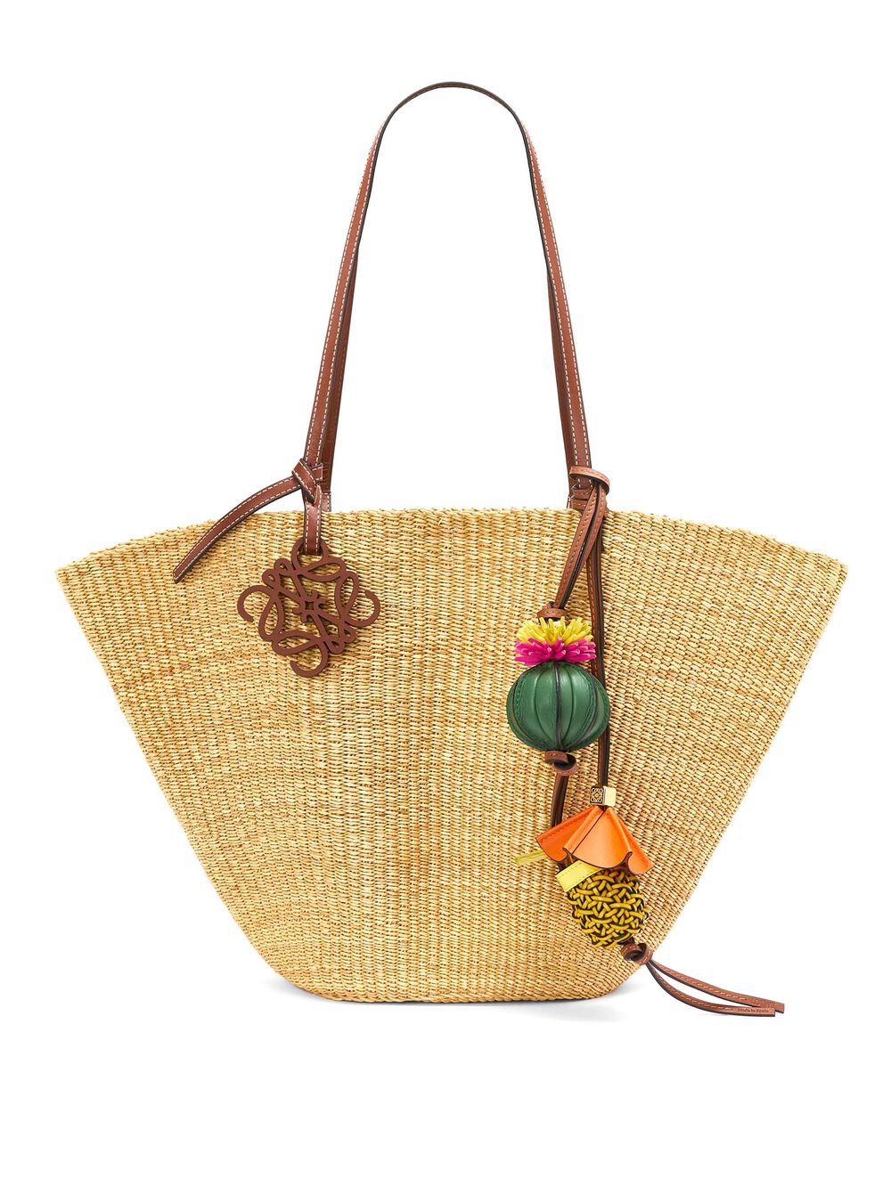 loewe wicker shell bag