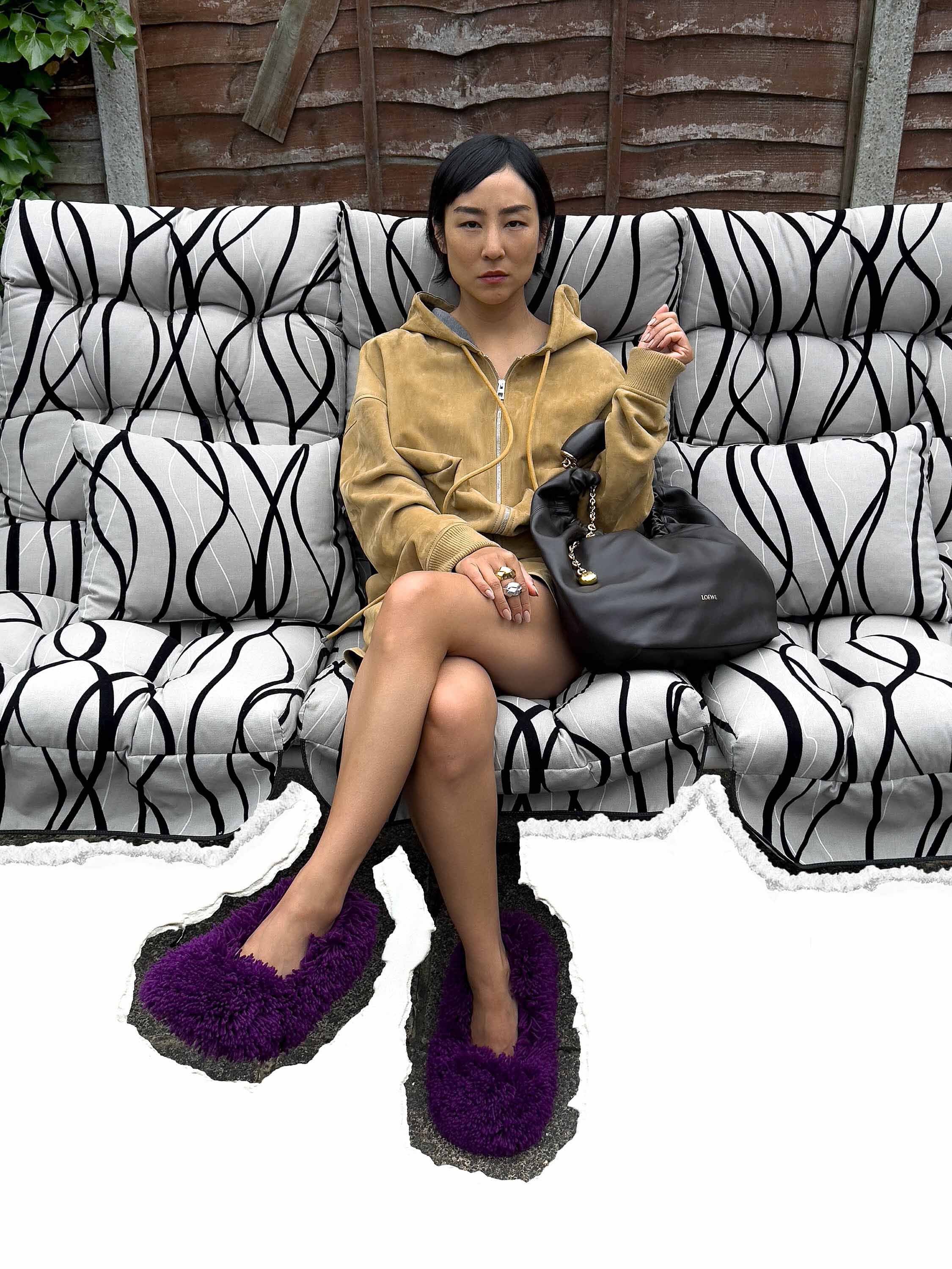 ロエベ LOEWE サイズ表記「36」23センチ ホワイトキャンバス ミュール - 靴