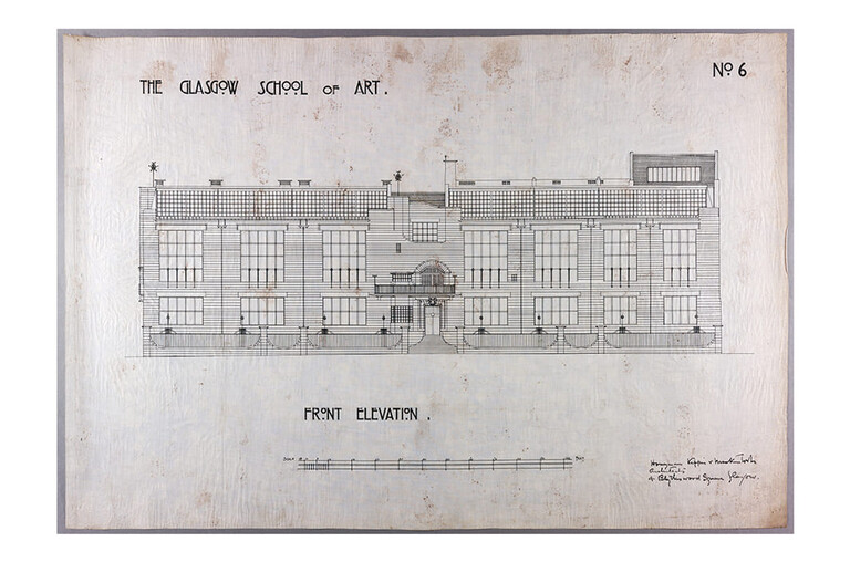 "Design for Glasgow School of Art: elevation of Scott Street and Dalhousie Street", 1910