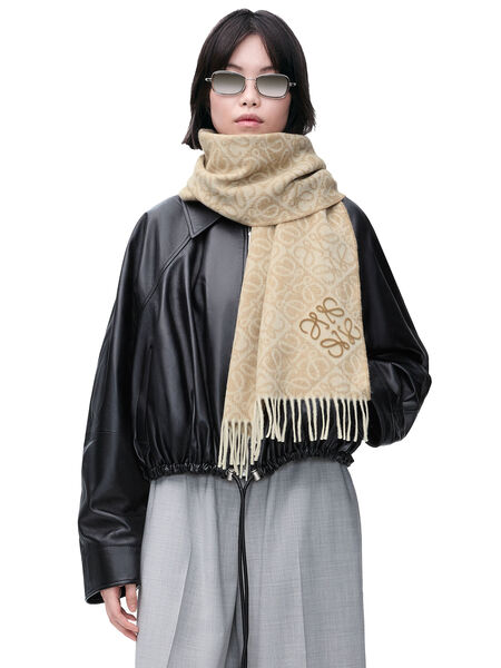 ロエベ バイカラーマフラー あかる 