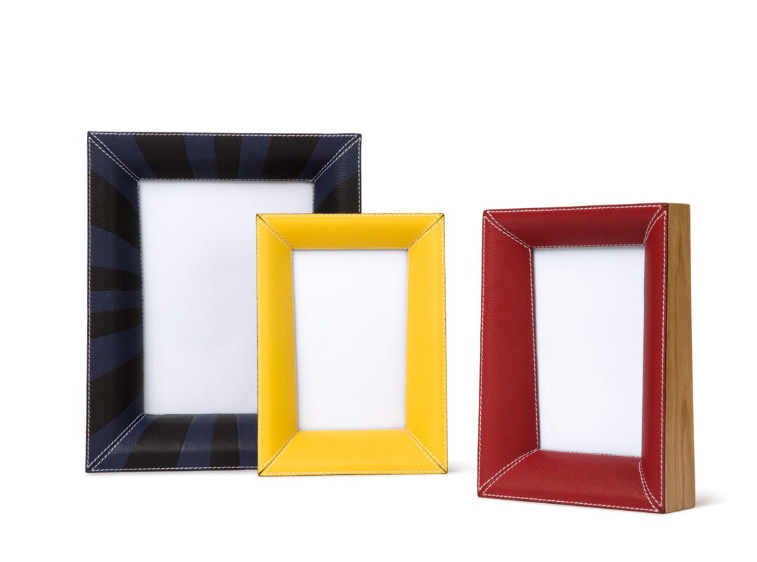 Black/Navy Calf and Walnut Picture Frame