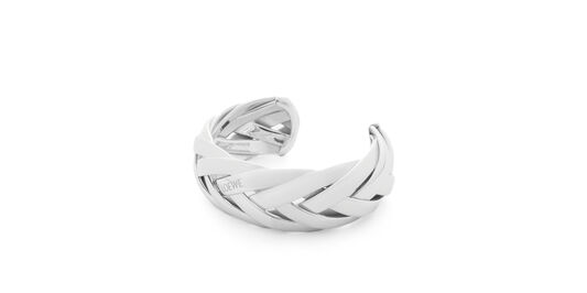 Large braided cuff in sterling silver