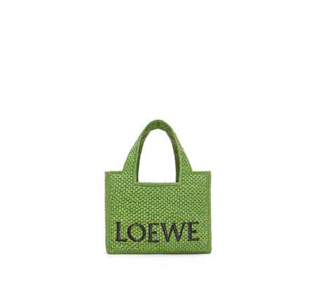 Small LOEWE Font Tote in raffia