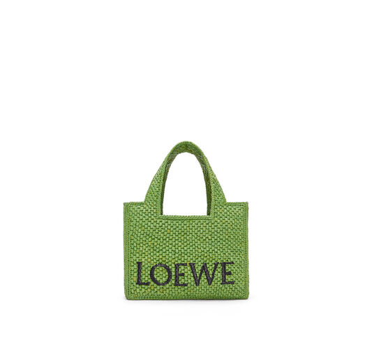 Small LOEWE Font Tote in raffia
