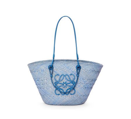 Anagram Basket bag in iraca palm and calfskin