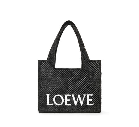 Medium LOEWE Font Tote in raffia