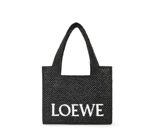 Medium LOEWE Font Tote in raffia