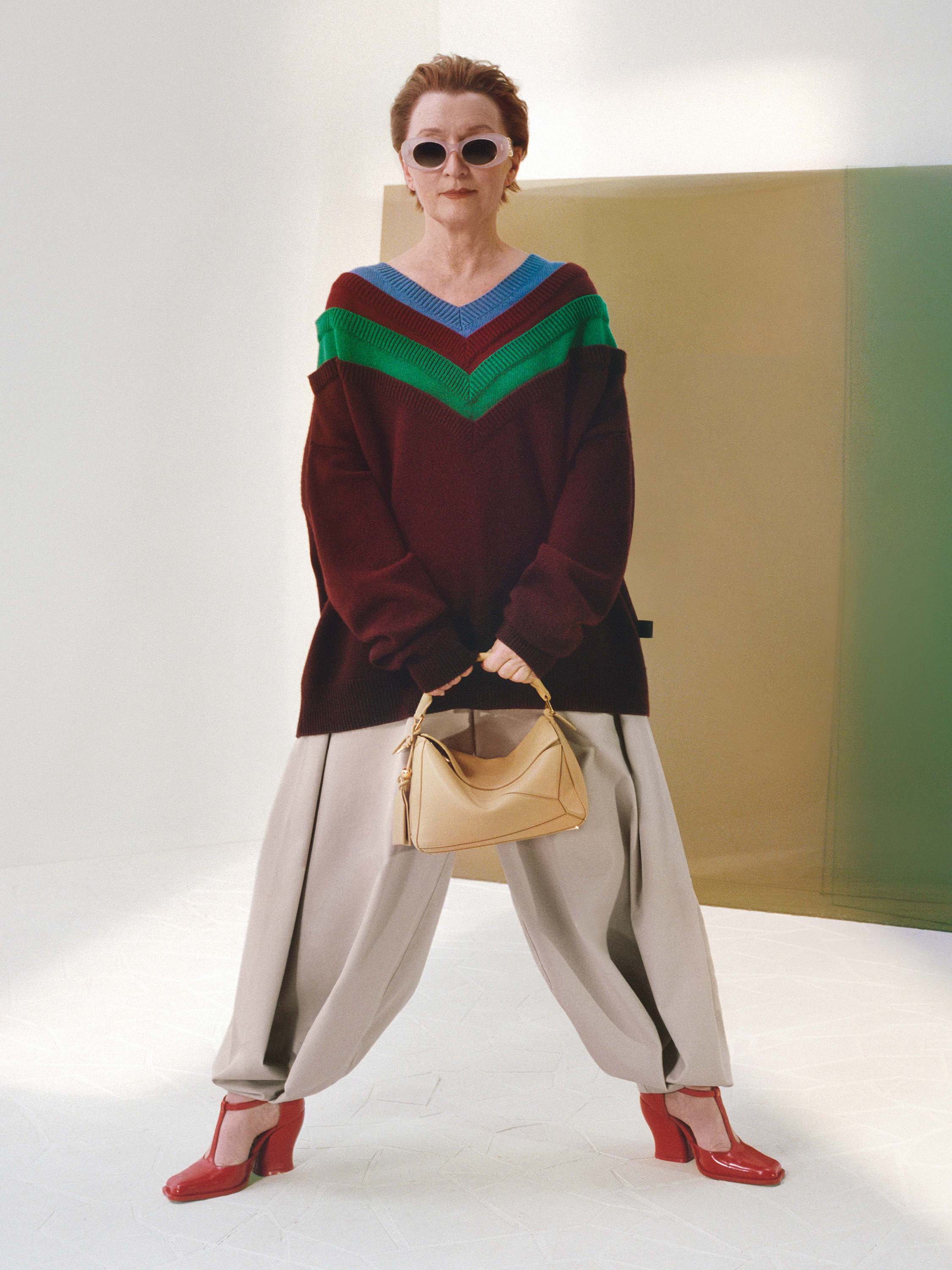 ◆S6181 ロエベ コレクション ライン タッセル付き レザー 巾着 ショルダー バッグ ロエベ 秋冬 ウィメンズ ランウェイコレクション - LOEWE