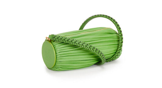 Bracelet Pouch in pleated nappa & Woven spiral strap