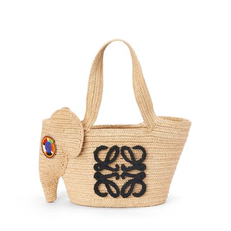 Kleine Elephant Basket Tasche aus Raffiabast