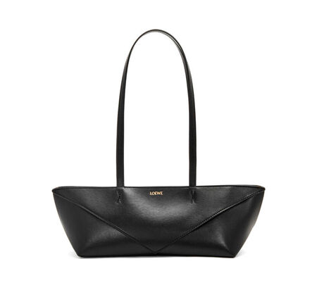 Cropped Puzzle Fold bag in shiny calfskin