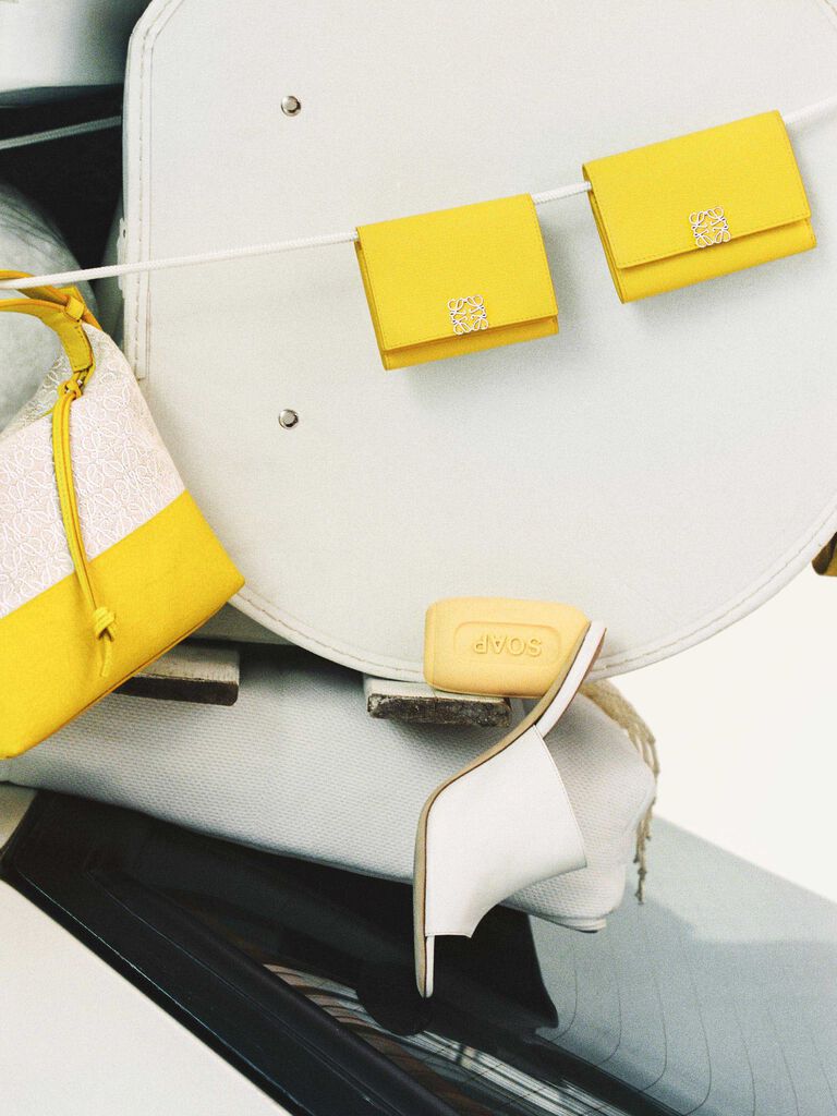 Loewe yellow wallets shoes bags