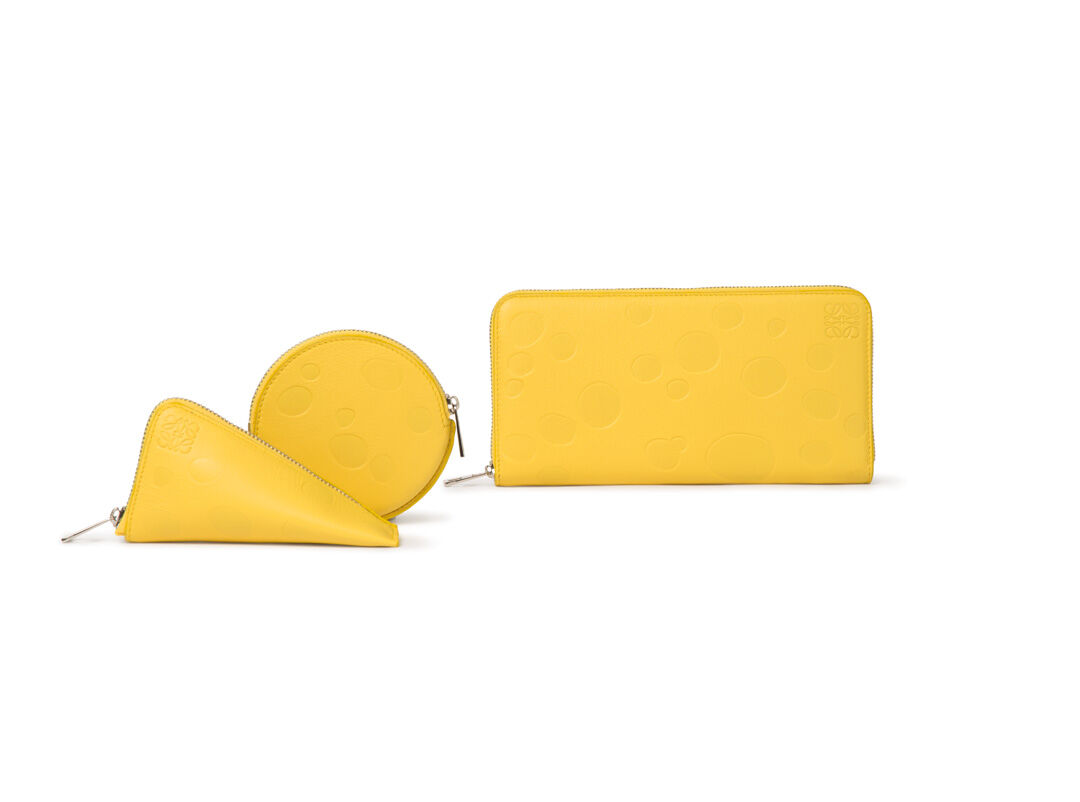 Yellow Cheese and Anagram Embossed Calf