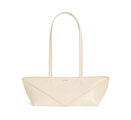 Cropped Puzzle Fold bag in shiny calfskin