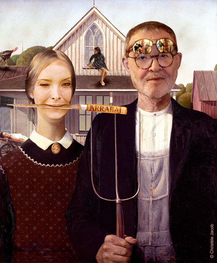 &ldquo;Live death&rdquo;, collage by Christ&egrave;le Jacob with Nuria Espert and Fernando Arrabal