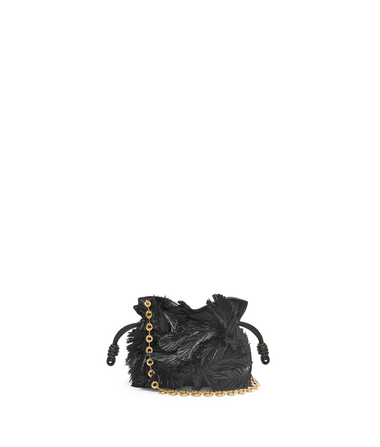 Howl mini Flamenco clutch in suede and raffia