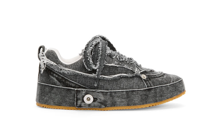 Deconstructed sneaker in denim