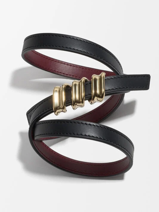 レディース高級レザー & デザイナーチェーンベルト - LOEWE - ロエベ 
