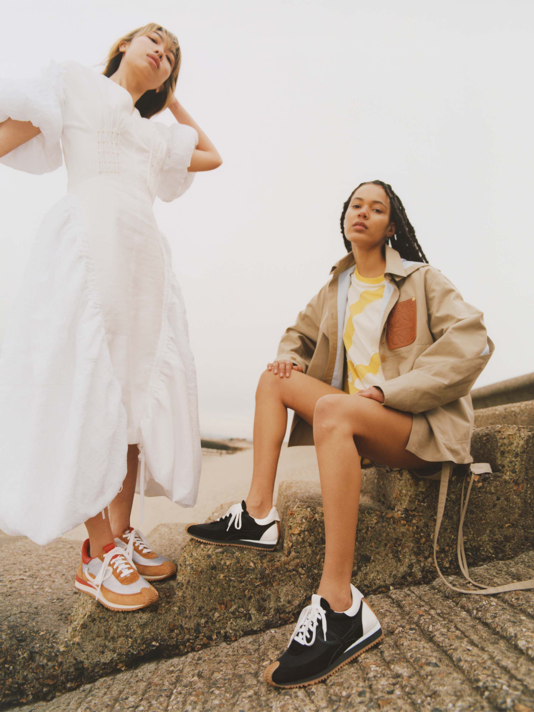 loewe flow runner suede sneakers