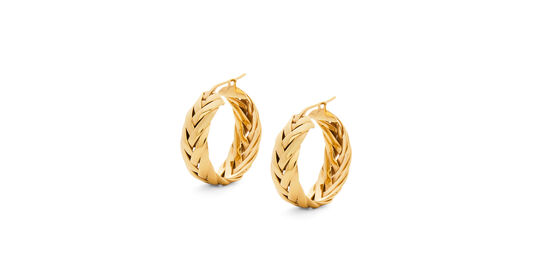 Braided hoop earrings in sterling silver