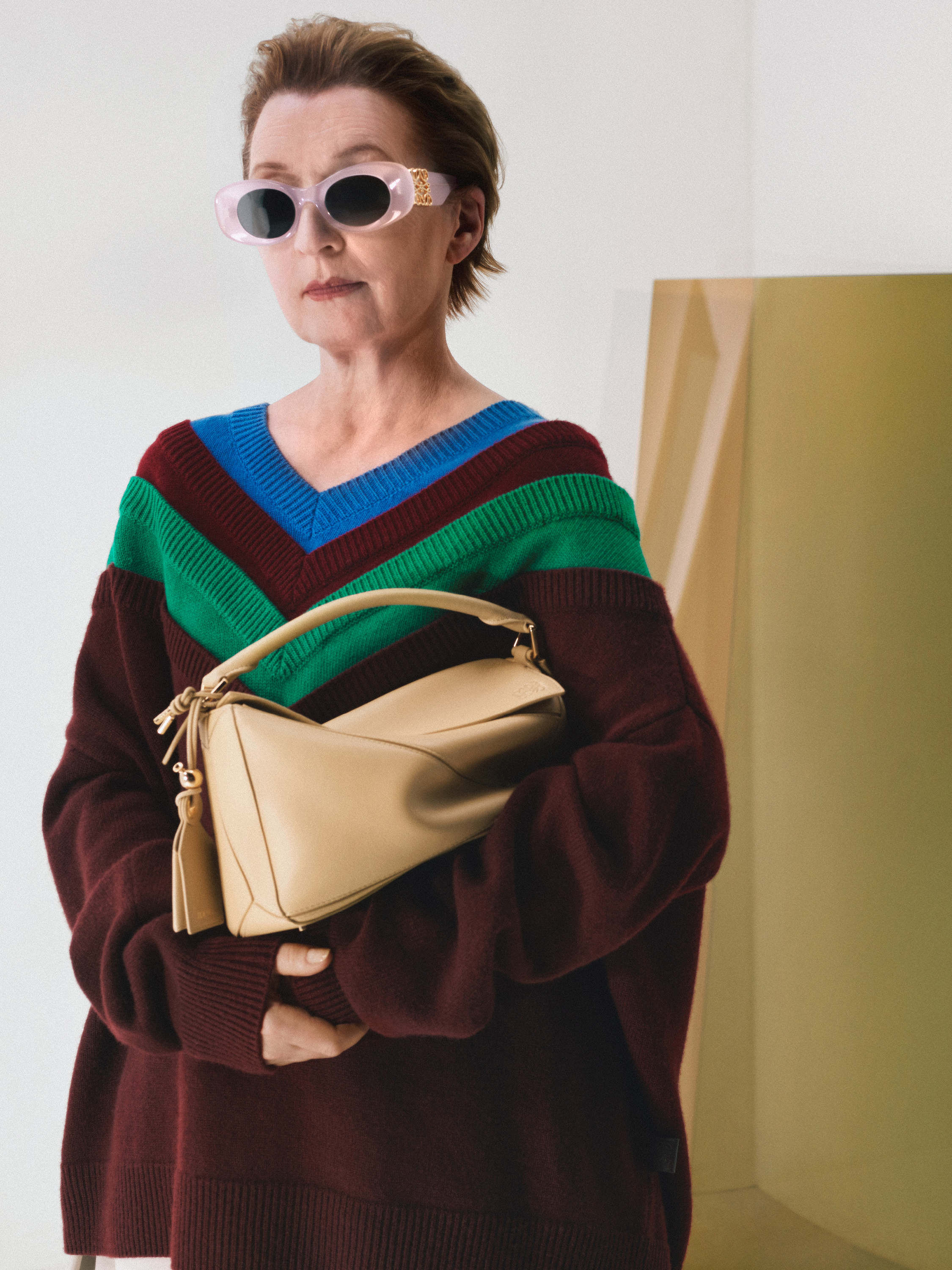 ◆S6181 ロエベ コレクション ライン タッセル付き レザー 巾着 ショルダー バッグ ロエベ 秋冬 ウィメンズ ランウェイコレクション - LOEWE