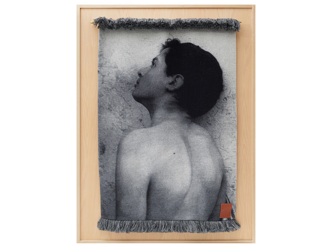 Cotton and Wool Vintage Boy Photo-Jacquard Taspestry