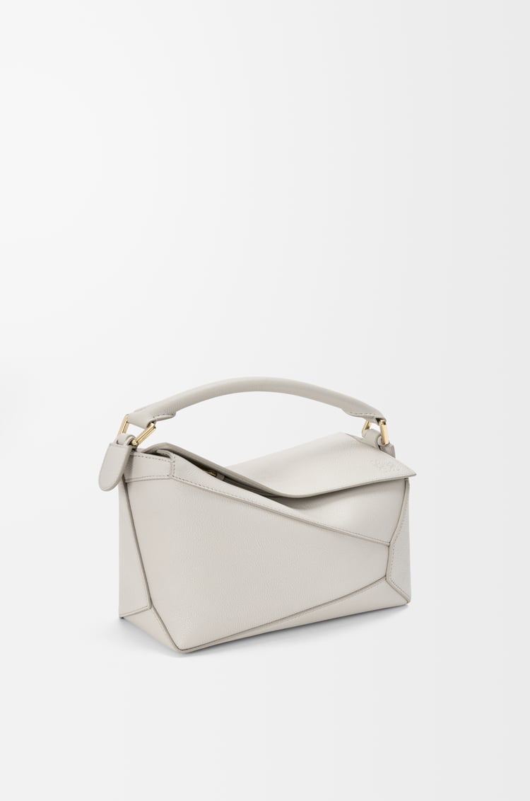 LOEWE Small Puzzle Edge bag in soft grained calfskin Light Ghost