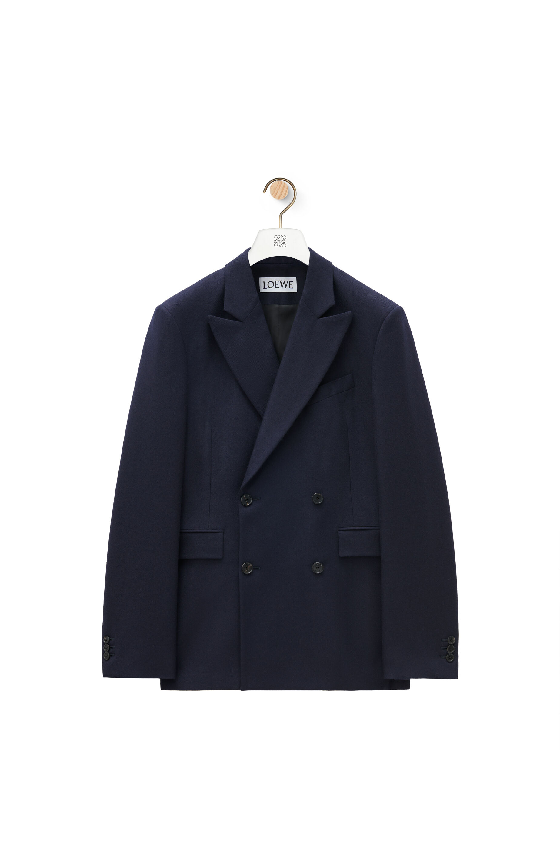 【激安通販 オンラインショップ】日用品 ダブルブレスト LOEWE - ネイビーメランジ ジャケット（ウール） ジャケット・アウター