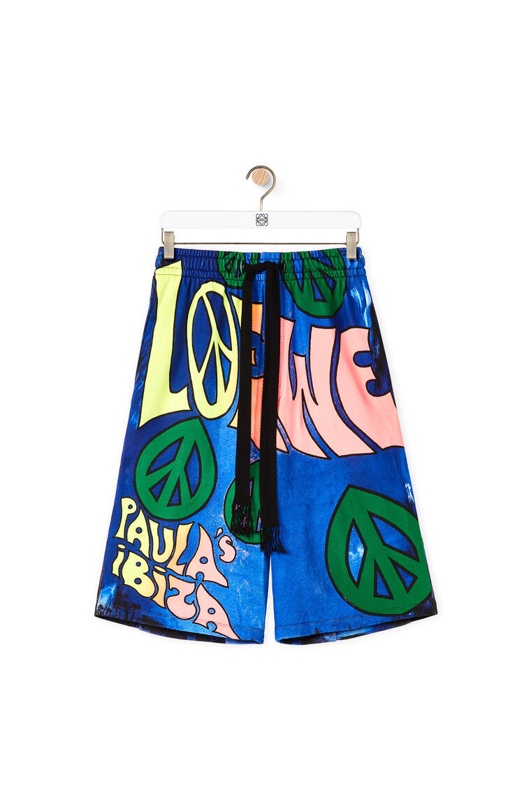 LOEWE Paula's peace print shorts in cotton Multicolor pdp_rd