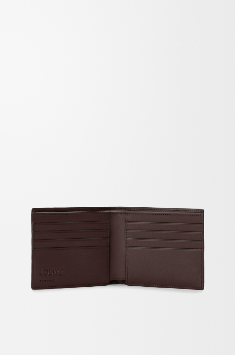LOEWE 柔軟粒面小牛皮 Puzzle 雙摺錢包 巧克力色