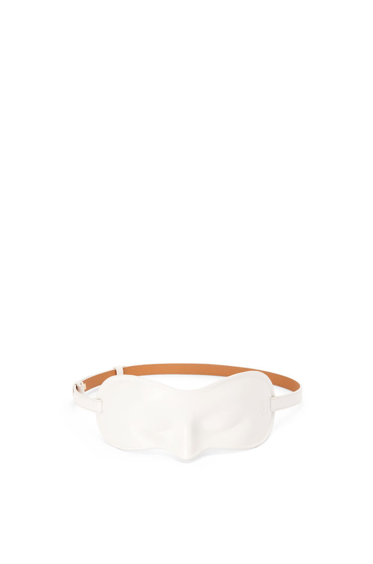 LOEWE Cinturón Mask en piel de ternera clásica Blanco/Oro pdp_rd