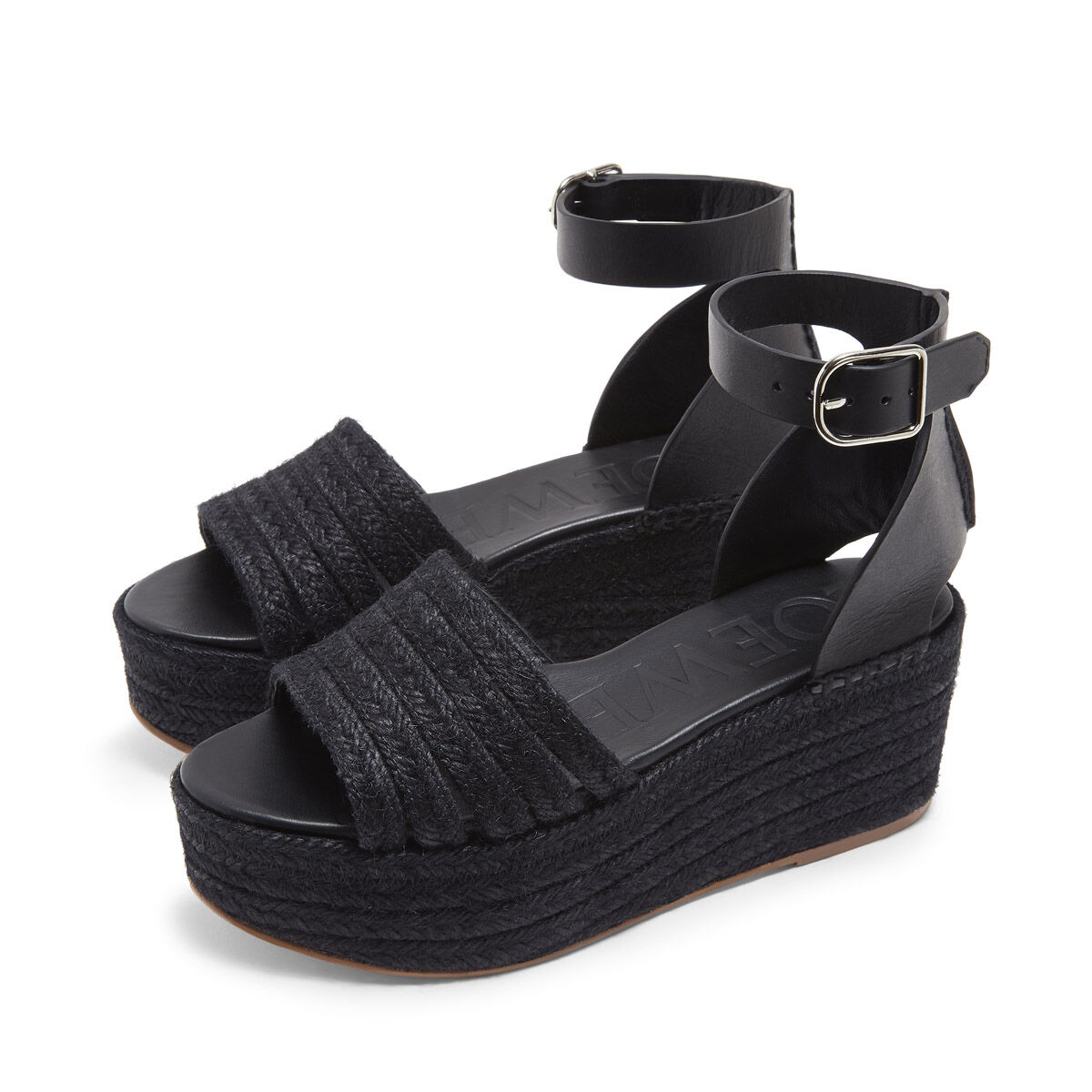 Wedge Cord Sandal Black - LOEWE