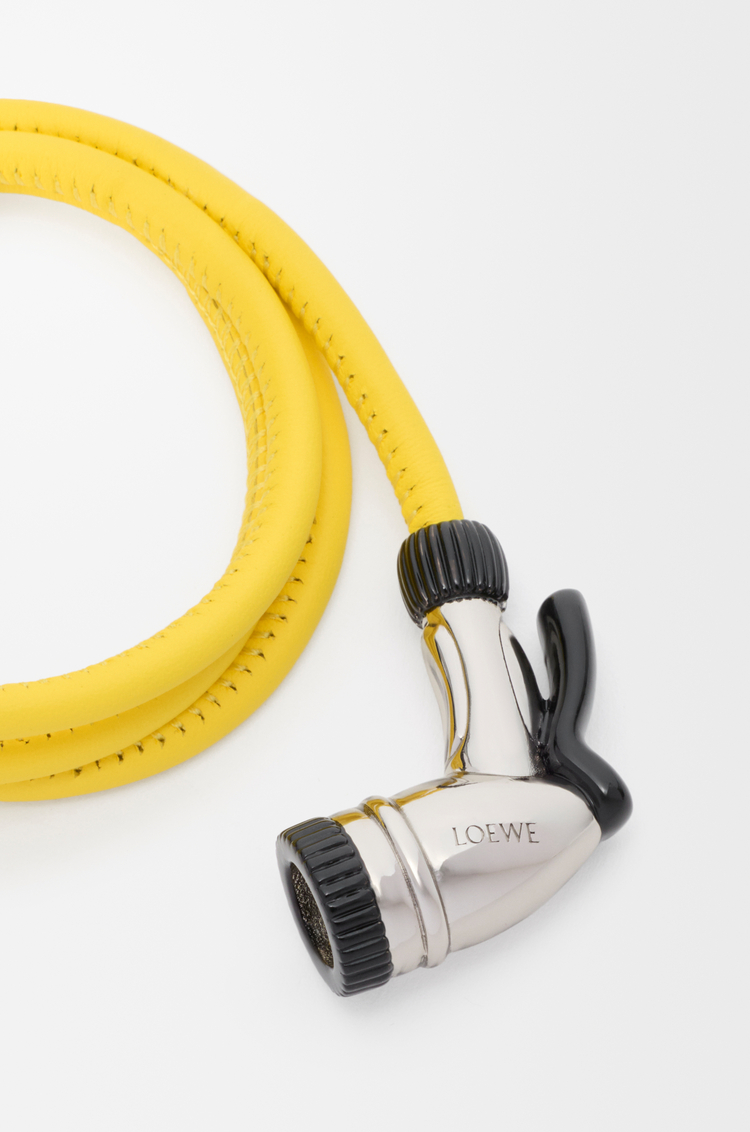 LOEWE Watering hose charm classic calfskin Yellow/Black