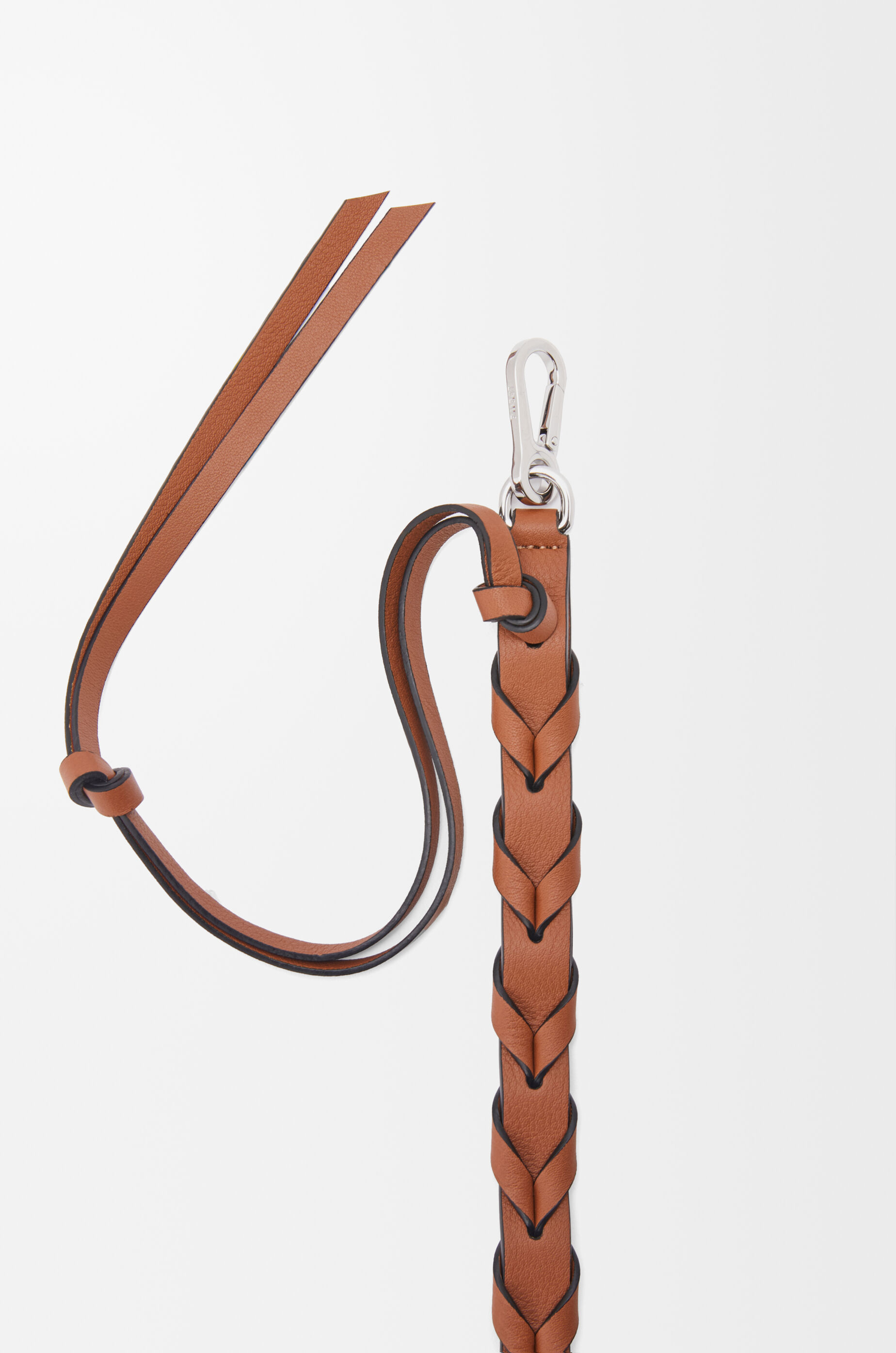 Thin braided strap in classic calfskin Brown - LOEWE Thin braided strap in classic calfskin Brown - LOEWE