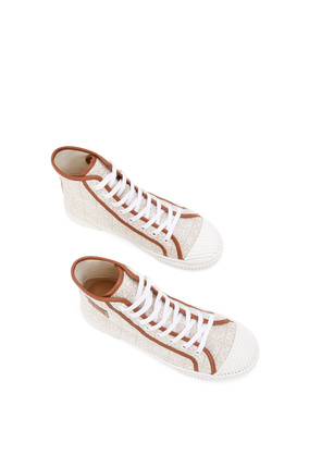 LOEWE High top sneaker in Anagram jacquard and calfskin Natural/White plp_rd