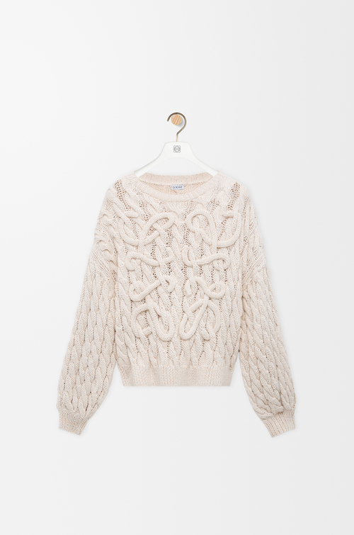 LOEWE Jersey Anagram en mezcla de algodón y lana Crudo