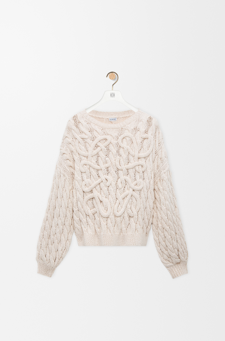 LOEWE Jersey Anagram en mezcla de algodón y lana Crudo