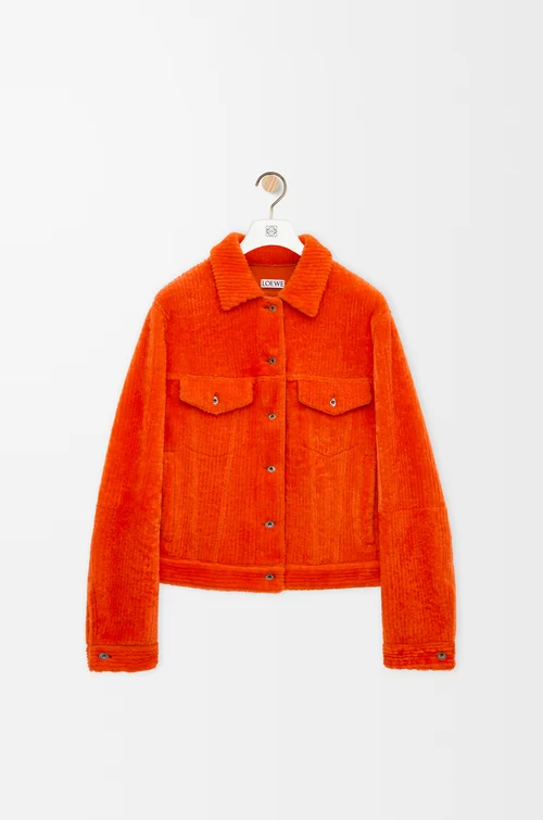 LOEWE Giacca in shearling a coste Arancione