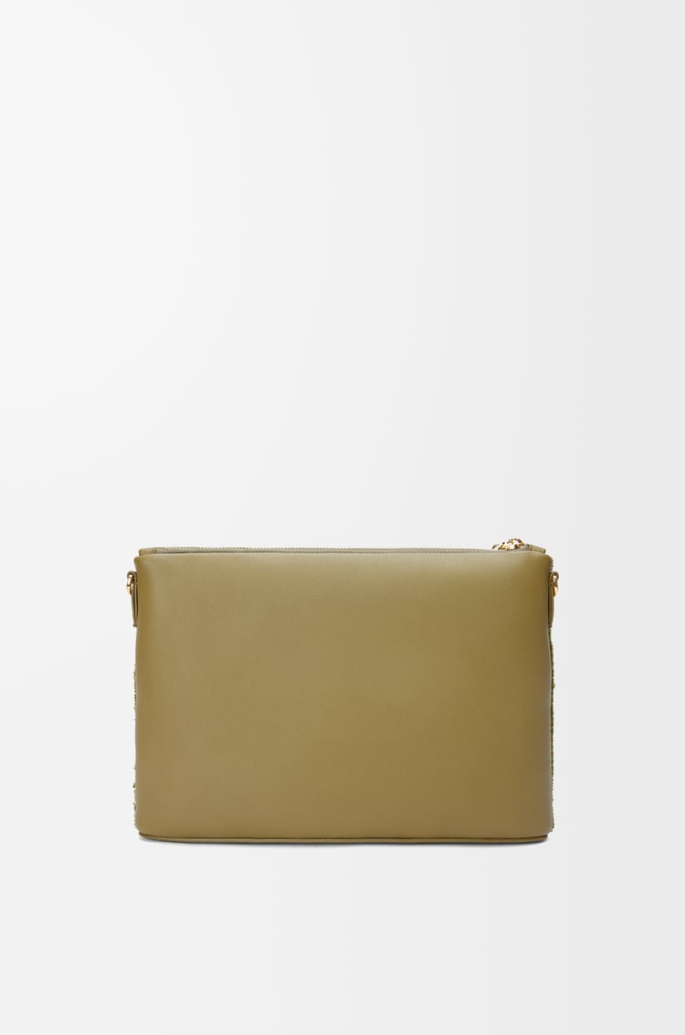 LOEWE Oblong pouch in beaded leather Olive