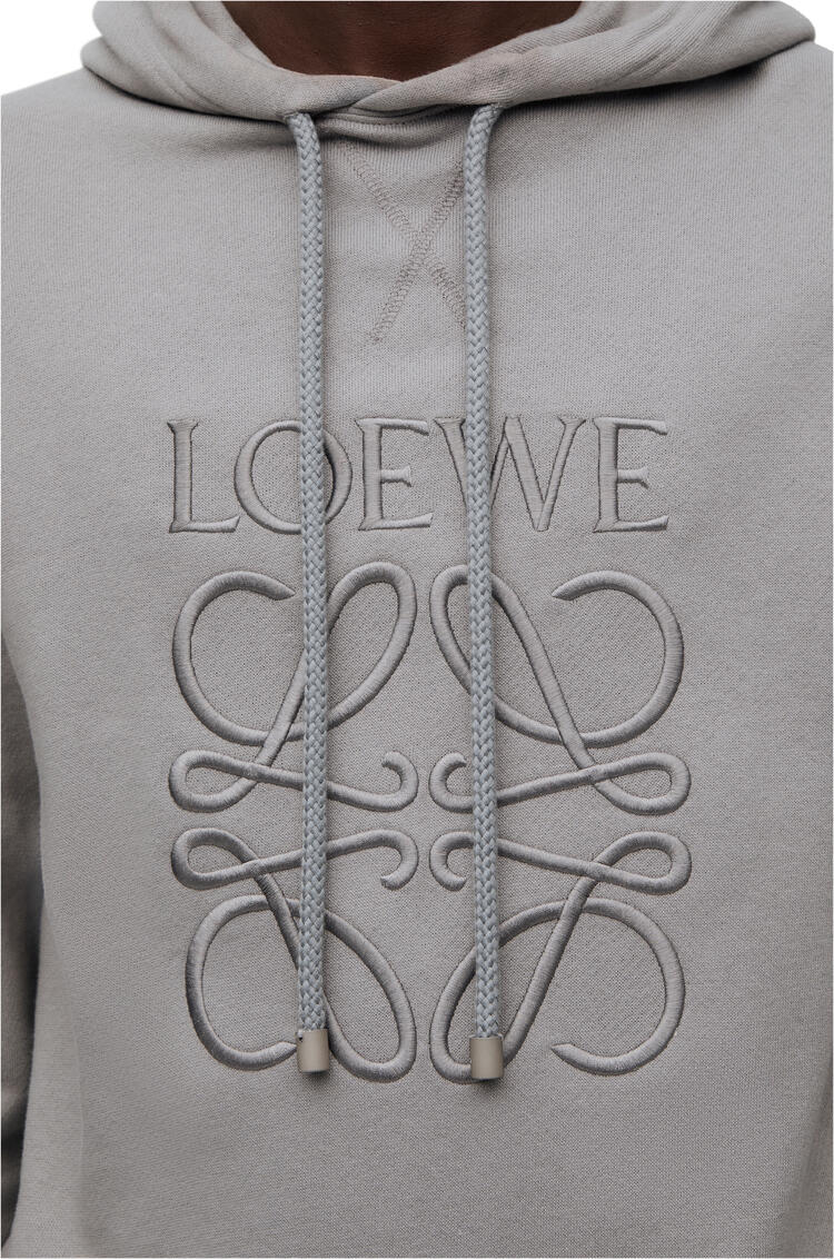 LOEWE Anagram tonal hoodie in cotton Medium Grey
