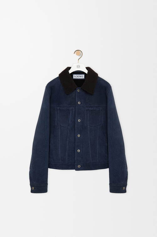 LOEWE トラッカー ジャケット（シアリング） ネイビーブルー/ブラウン