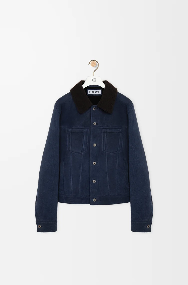 LOEWE トラッカー ジャケット（シアリング） ネイビーブルー/ブラウン
