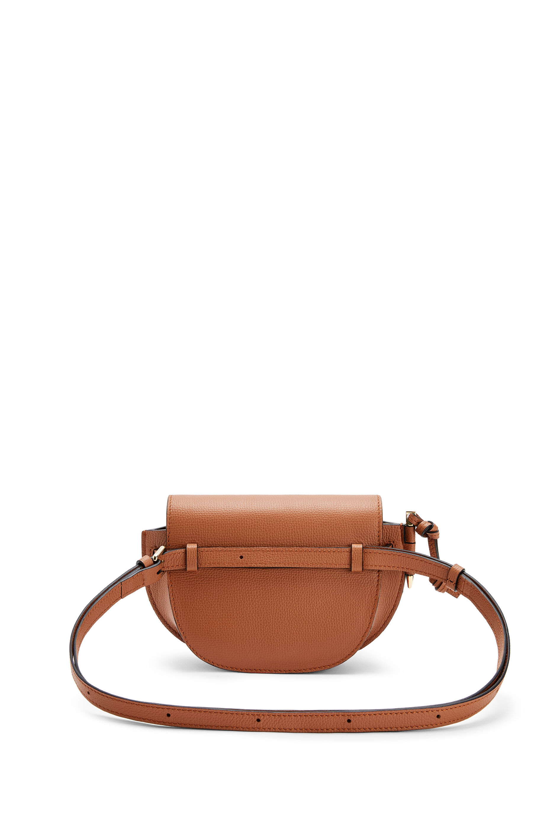 Mini Gate dual bag in pebble grain calfskin Tan LOEWE