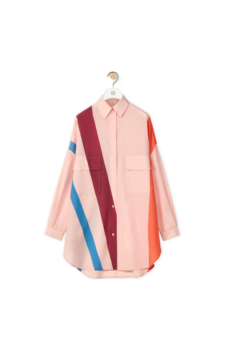 LOEWE Oversize graphic stripe shirt in wool Pale Pink pdp_rd