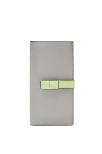 LOEWE Large vertical wallet in grained calfskin Pearl Grey/Light Pale Green