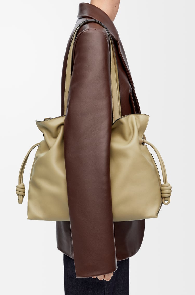 LOEWE Large Flamenco clutch in nappa calfskin Clay Green